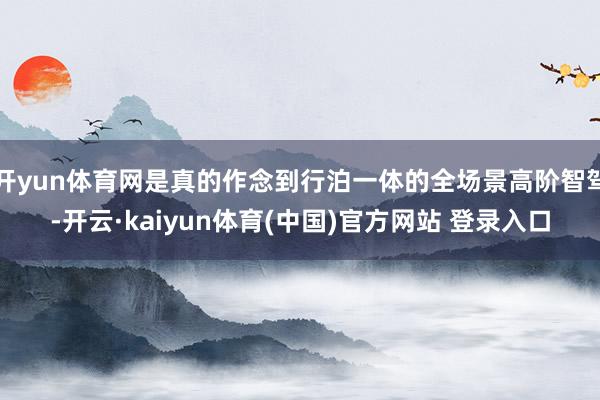 开yun体育网是真的作念到行泊一体的全场景高阶智驾-开云·kaiyun体育(中国)官方网站 登录入口