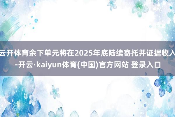 云开体育余下单元将在2025年底陆续寄托并证据收入-开云·kaiyun体育(中国)官方网站 登录入口