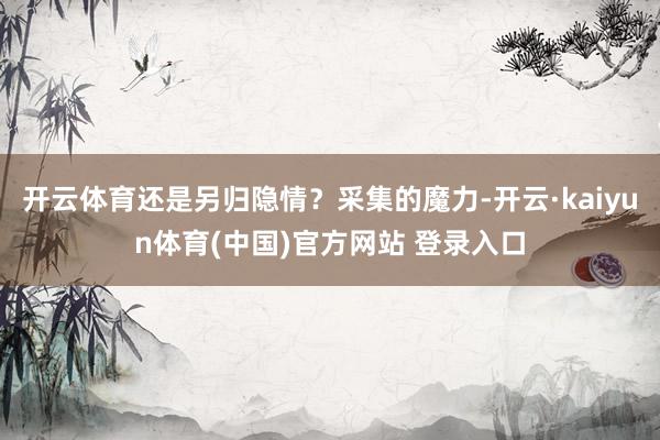 开云体育还是另归隐情？采集的魔力-开云·kaiyun体育(中国)官方网站 登录入口