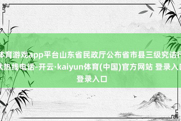 体育游戏app平台山东省民政厅公布省市县三级究诘行状热线电话-开云·kaiyun体育(中国)官方网站 登录入口