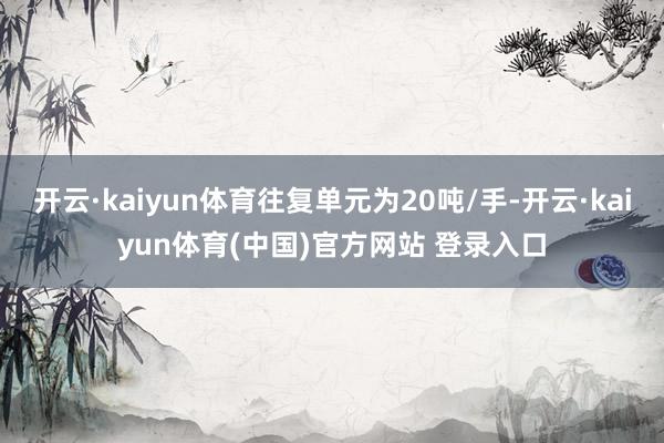开云·kaiyun体育往复单元为20吨/手-开云·kaiyun体育(中国)官方网站 登录入口