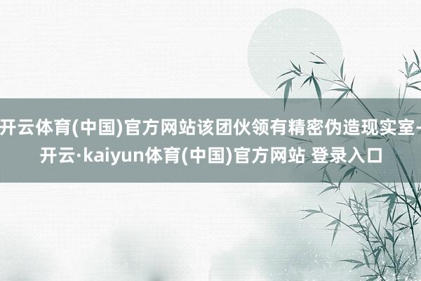 开云体育(中国)官方网站该团伙领有精密伪造现实室-开云·kaiyun体育(中国)官方网站 登录入口
