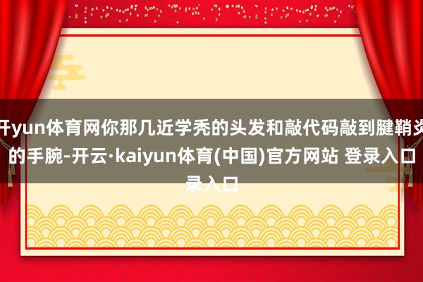 开yun体育网你那几近学秃的头发和敲代码敲到腱鞘炎的手腕-开云·kaiyun体育(中国)官方网站 登录入口